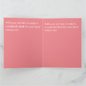 カスタマイズ可能なピンク&格言トレンディーハートデザインカード カード (内部)