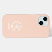 カスタマイズ可能なピーチモノグラムフォンケース Case-Mate iPhoneケース (裏面 (横))