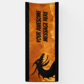 カスタマイズ可能なファイアドラゴン 横断幕 (縦)