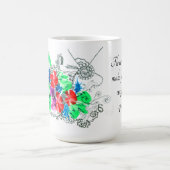 カスタマイズ可能なファインアートカラフルの花 コーヒーマグカップ (中央)