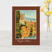 カスタマイズ可能なファインアートグリーティングカード、大聖堂 カード (黄色い花)