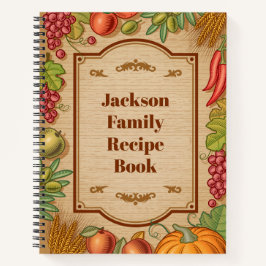 カスタマイズ可能なファミリレシピブック ノートブック