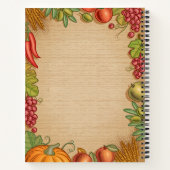 カスタマイズ可能なファミリレシピブック ノートブック (裏面)