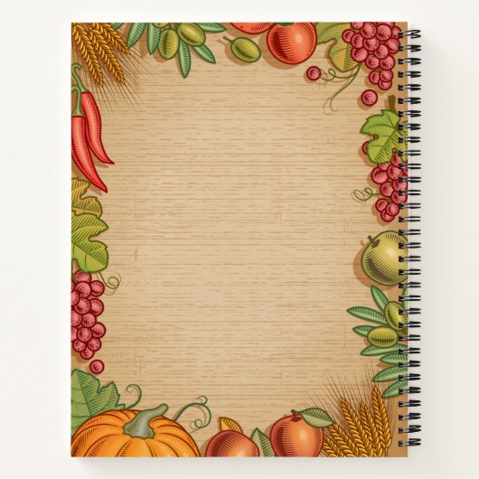 カスタマイズ可能なファミリレシピブック ノートブック (裏面)