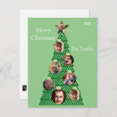 カスタマイズ可能なファミリーオーナメントクリスマスカード シーズンカード (正面/裏面)