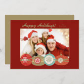 カスタマイズ可能なファミリークリスマスフォトカード 招待状 (正面/裏面)