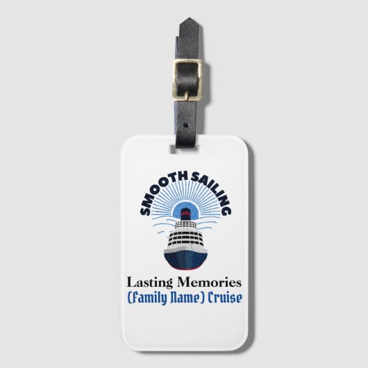 カスタマイズ可能なファミリークルーズバケーションスムーズなセーリング ラゲッジタグ (正面縦)