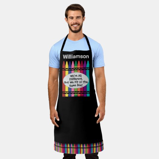 カスタマイズ可能なファミリー懇親会エプロン エプロン (着用した状態)