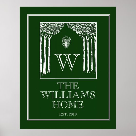 カスタマイズ可能なファミリ壁プリント(緑) ポスター (正面)