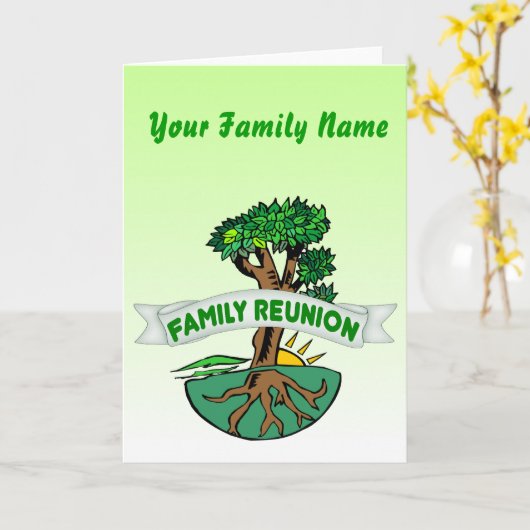 カスタマイズ可能なファミリ懇親会カード カード (黄色い花)