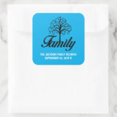 カスタマイズ可能なファミリ懇親会ツリー スクエアシール (バッグ)