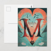 カスタマイズ可能なファンタジーハート ポストカード (正面/裏面)