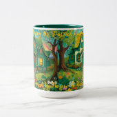 カスタマイズ可能なファームハウスセントパトリックの日。セントパティ ツートーンマグカップ (中央)