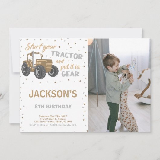 カスタマイズ可能なファームパーティの招待状 子供へ 招待状 (正面)