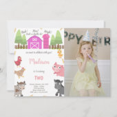 カスタマイズ可能なファームパーティの招待状 子供へ 招待状 (正面)