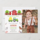 カスタマイズ可能なファームパーティの招待状 子供へ 招待状 (正面)