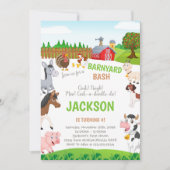 カスタマイズ可能なファーム誕生日招待状 招待状 (正面)