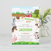 カスタマイズ可能なファーム誕生日招待状 招待状 (スタンド正面)