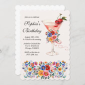 カスタマイズ可能なフィエスタテーマ誕生日パーティー 招待状 (正面/裏面)