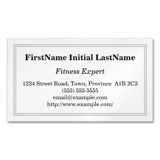 カスタマイズ可能なフィットネスエキスパート磁気名刺 マグネット名刺 (正面)