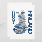 カスタマイズ可能なフィンランド地図の招待状 招待状 (正面/裏面)