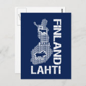 カスタマイズ可能なフィンランド地図はがき – Lahti ポストカード (正面/裏面)