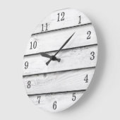 カスタマイズ可能なフェイクな木製のスラット|の白| ラージ壁時計 (傾斜)