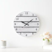 カスタマイズ可能なフェイクな木製のスラット|の白| ラージ壁時計 (ホーム)