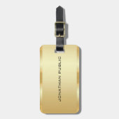 カスタマイズ可能なフェイク文字金ゴールドエレガントテンプレート ラゲッジタグ (正面縦)