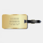 カスタマイズ可能なフェイク文字金ゴールドエレガントテンプレート ラゲッジタグ (裏面横)