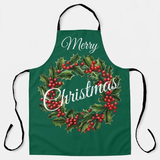 カスタマイズ可能なフェスティバルリースグリーティング エプロン (正面)