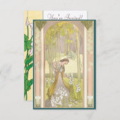 カスタマイズ可能なフェミニンアールデコ招待状 招待状 (正面/裏面)