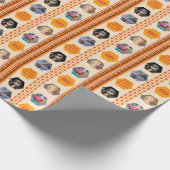 カスタマイズ可能なフォトエスニックボヘミアンボホオレンジレッド ラッピングペーパー (角)
