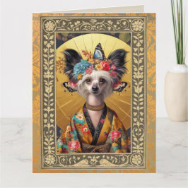 カスタマイズ可能なフォトカード中国の- Crested Dog カード