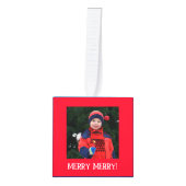 カスタマイズ可能なフォトキューブクリスマス飾り キューブオーナメント (正面)