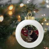 カスタマイズ可能なフォトクリスマスセラミックボールオーナメント セラミックボールオーナメント