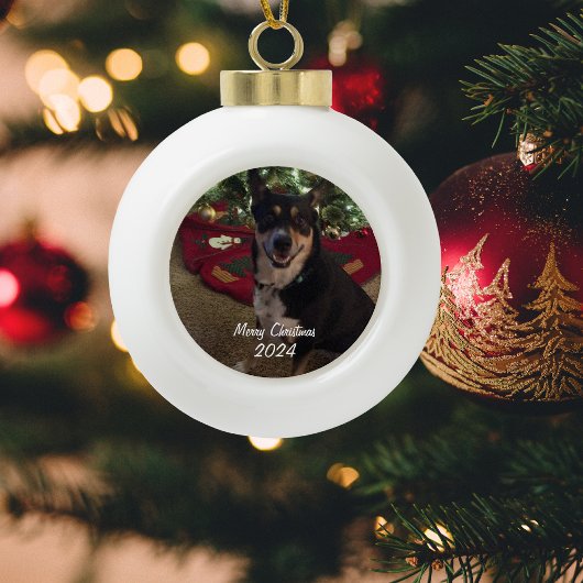 カスタマイズ可能なフォトクリスマスセラミックボールオーナメント セラミックボールオーナメント