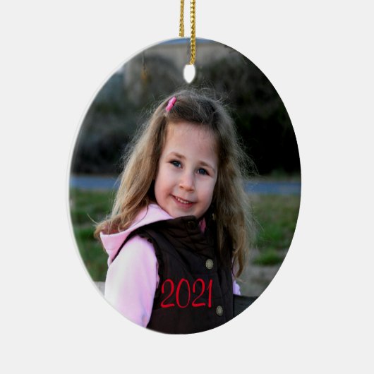 カスタマイズ可能なフォトクリスマス飾りの贈り物 セラミックオーナメント (右)