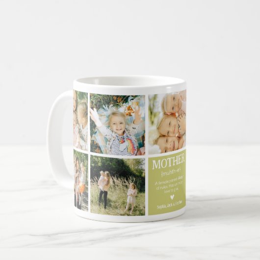 カスタマイズ可能なフォトコラージュのマザー定義 コーヒーマグカップ (正面左)