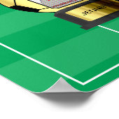 カスタマイズ可能なフォトゴールデンサッカーチームポスター ポスター (角)