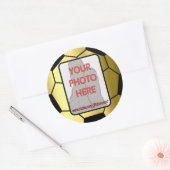 カスタマイズ可能なフォトゴールデンサッカーボールのシール ラウンドシール (封筒)