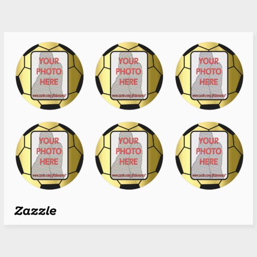 カスタマイズ可能なフォトゴールデンサッカーボールのシール ラウンドシール (シート)