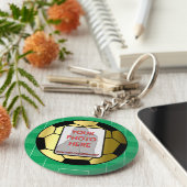 カスタマイズ可能なフォトゴールデンサッカーボールキーホルダー キーホルダー (側面)