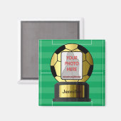 カスタマイズ可能なフォトゴールデンサッカーボール磁石 マグネット (正面/裏面)