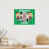 カスタマイズ可能なフォトサッカーガールームのポスター ポスター (キッチン)