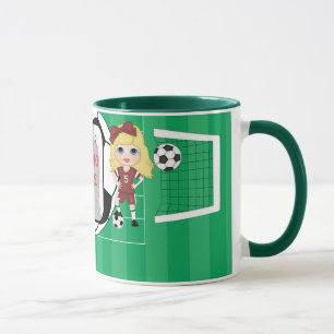 カスタマイズ可能なフォトサッカーガール写真マグ マグカップ