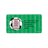 カスタマイズ可能なフォトサッカーボール住所 シール (正面)