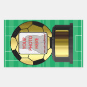 カスタマイズ可能なフォトサッカーボール賞のシール 長方形シール (正面)