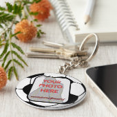 カスタマイズ可能なフォトサッカーボール キーホルダー (側面)