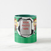 カスタマイズ可能なフォトサッカー女の子の写真マグカップ マグカップ (中央)